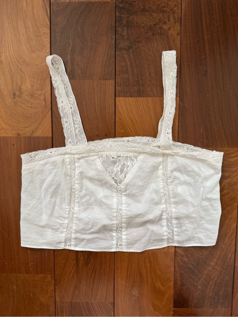 Reformation White Lace-Trim Square Neck Cami - Picture 3 of 5